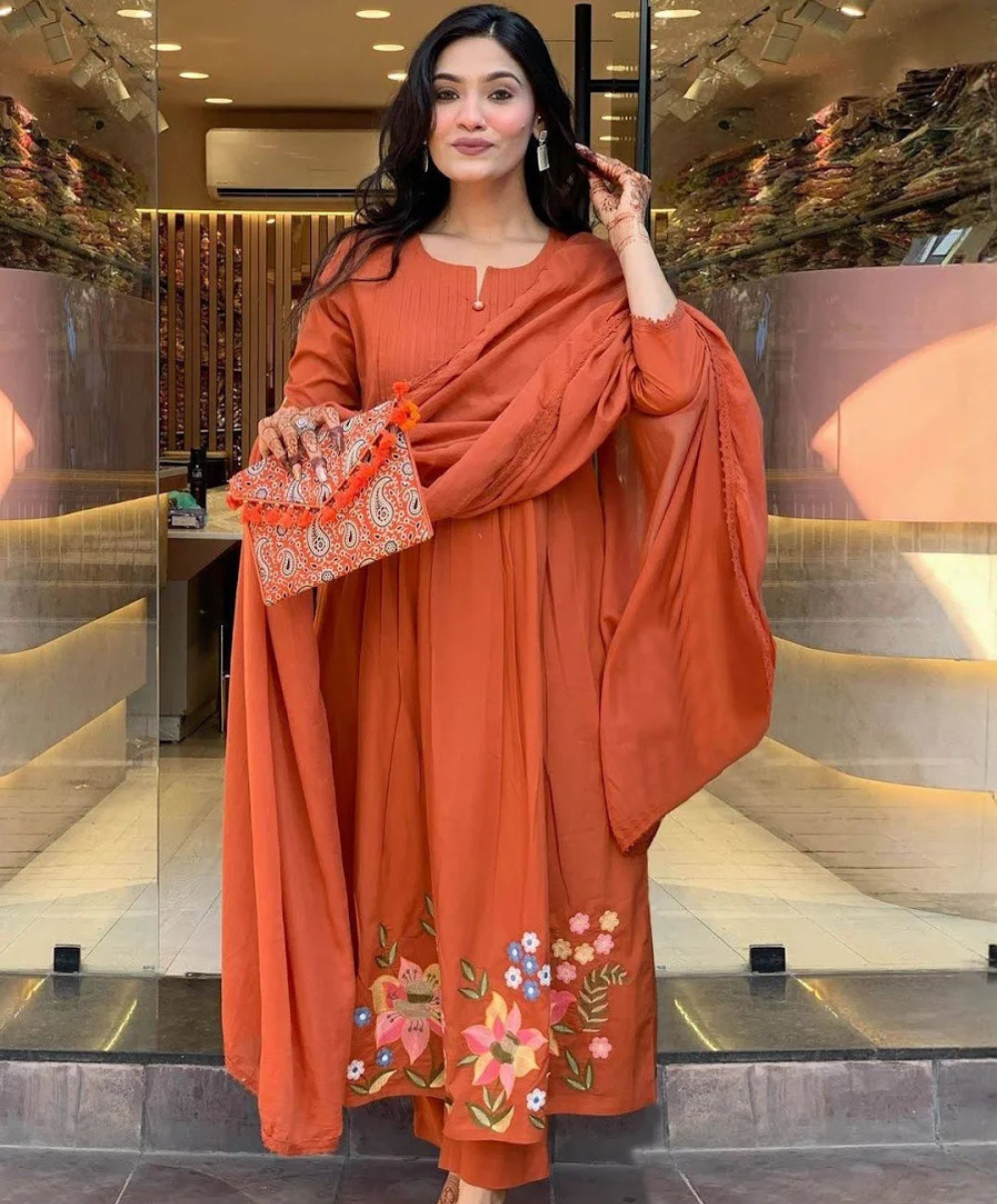 Rust Orange Kurta Set